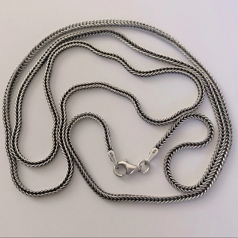 925 silver 21.5” 2mm necklace thick chain 21.5 inches Unisex